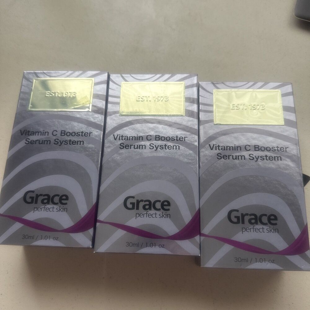 Grace Perfect Skin Vitamin C Booster Serum System Face Moisturizer 30ml lot of 3